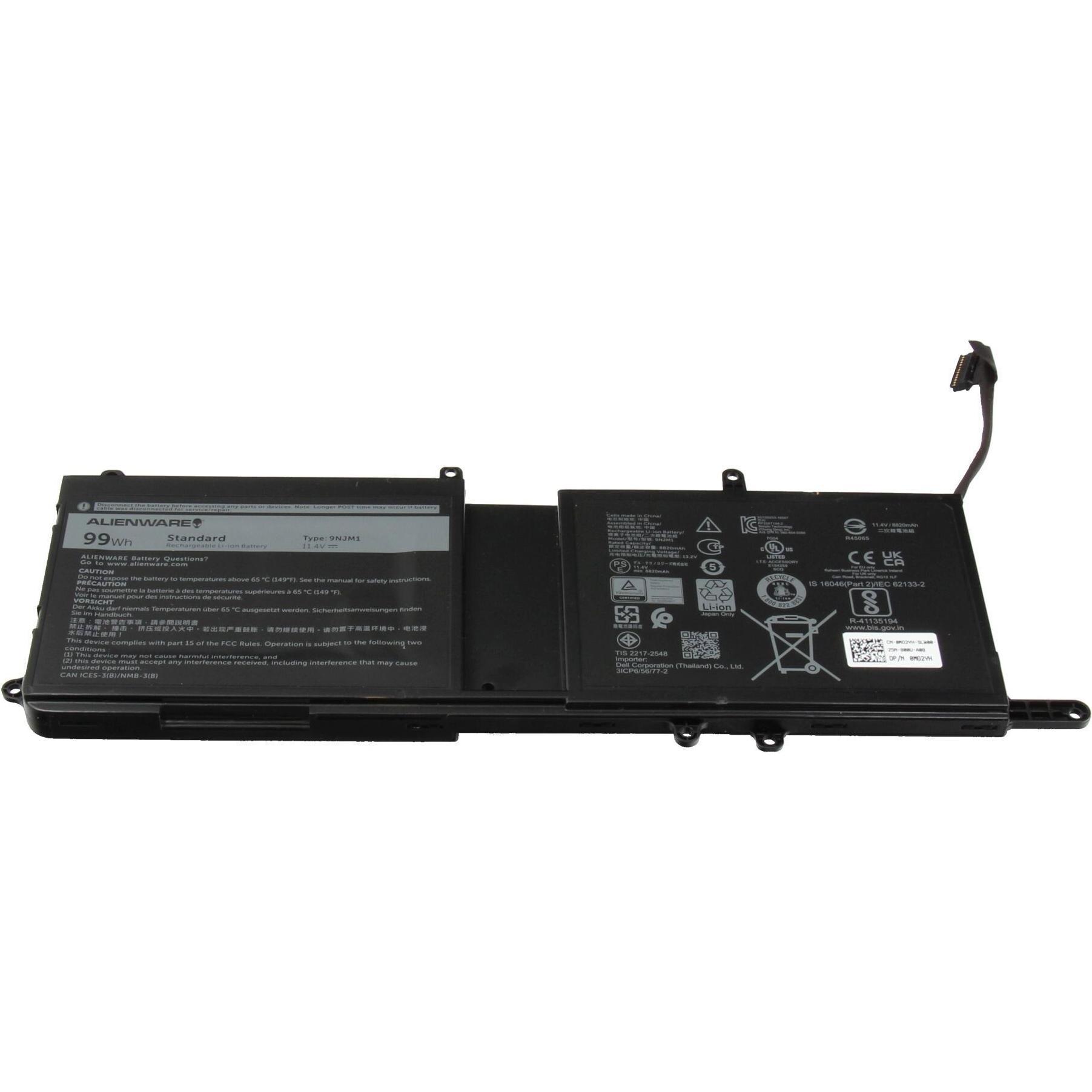 Alienware 0MG2YH (3 Zellen, 8684 mAh), Notebook Akku