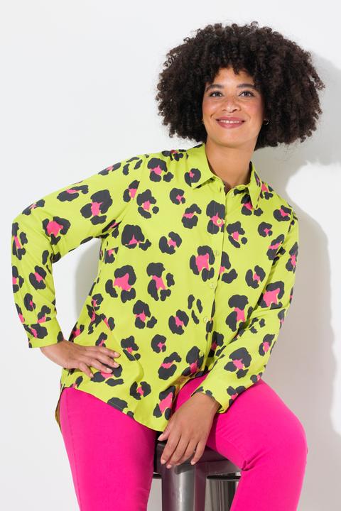 Image du produit Angel of Style Bluse, A-Linie, farbiges Leomuster, Langarm (52)