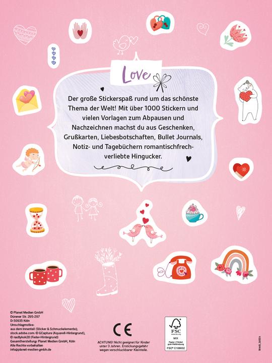Produktbild Stickerbuch Love I Über 1000 Sticker