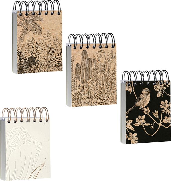 Produktbild Clairefontaine Tulip paper, Block mit kopfseitiger Spiralbindung 9x11 cm, 160 Blätter, blanko - (90 x 110 mm, Blanko)