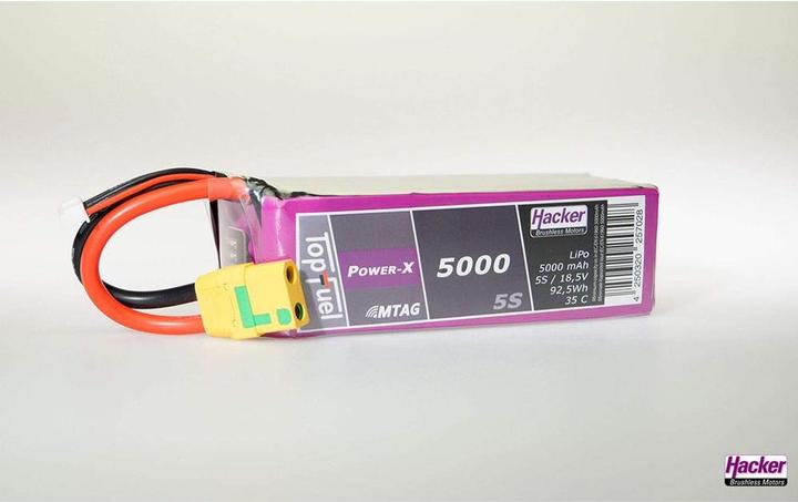 Produktbild Hacker LiPo Pack TF Power-X 5000mAh 5S MTAG (18.50 V, 5000 mAh)