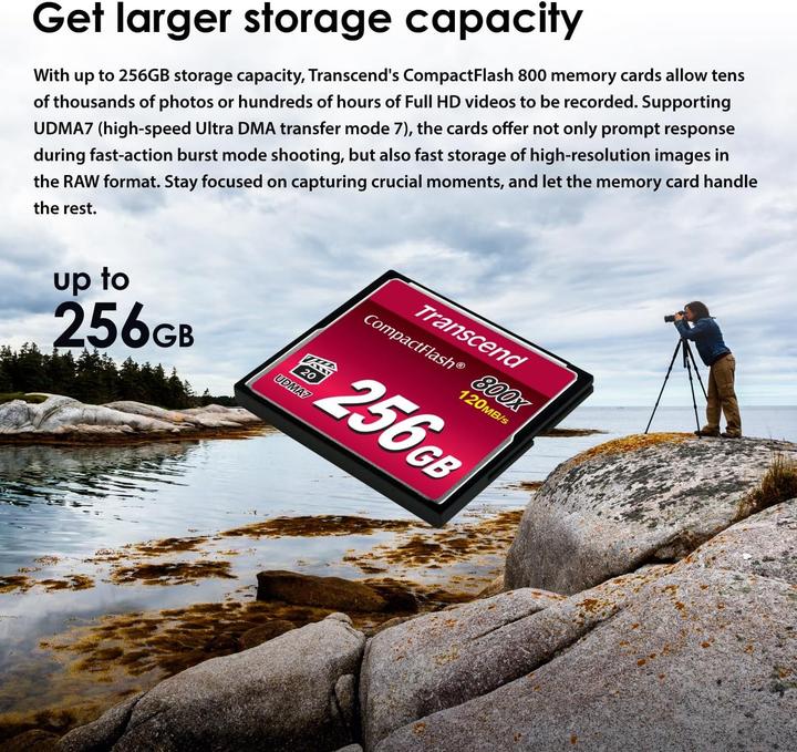 Produktbild Transcend CF Card 256GB MLC 800x R: 120M (256 GB, CF)