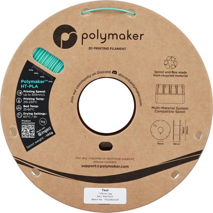 Produktbild Polymaker HT-PLA (PLA, 1.75 mm, 1000 g, Türkis)