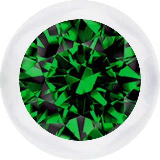 Immagine prodotto Star Piercing Palla trasparente con cristallo verde (Materiale sintetico, senza ottone)