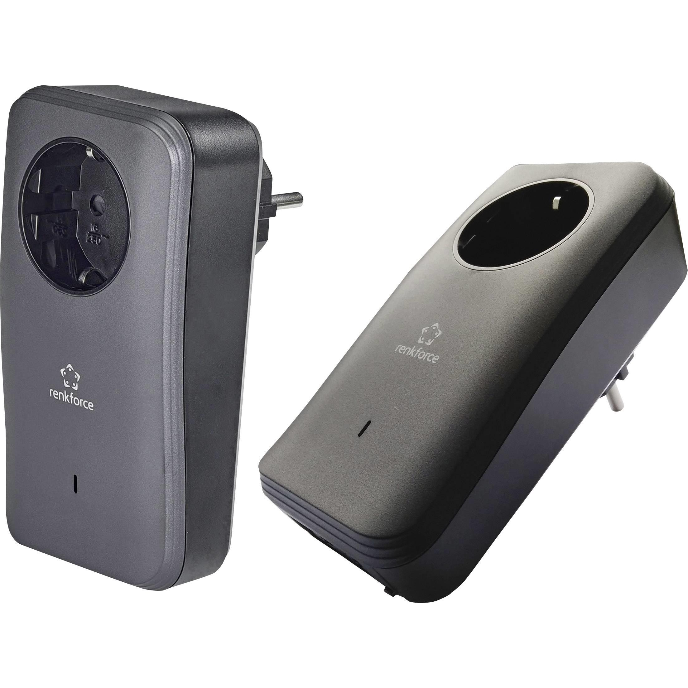 Thumbnail - Renkforce PL600D Duo 500 Mbit/s Eingebauter Ethernet-Anschluss Schwarz 2 Stück(e) (500 Mbit/s), Powerline, Schwarz