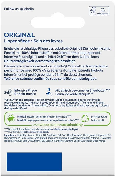 Productafbeelding LABELLO Original (Lip Verzorgingsstick, 11 ml)