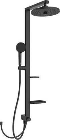 Ideal Standard Duschsystem Alu+ ohne Armatur, 2 Ablagen, 2F-Handbrause, 2F-Kopfbrause