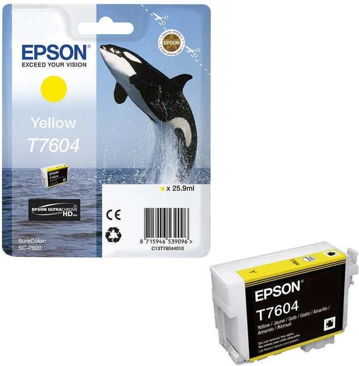 Actual product image Epson T7604, Ultra Chrome HD (Y)