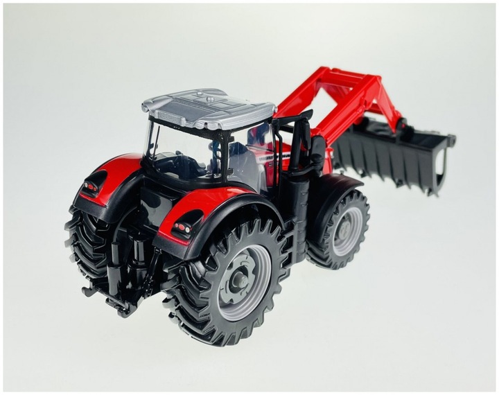 Actual product image Bburago 18/31634 Massey Ferguson 8740S Tractor Official Scale 1:32 Metallic Red with Drive and Calip