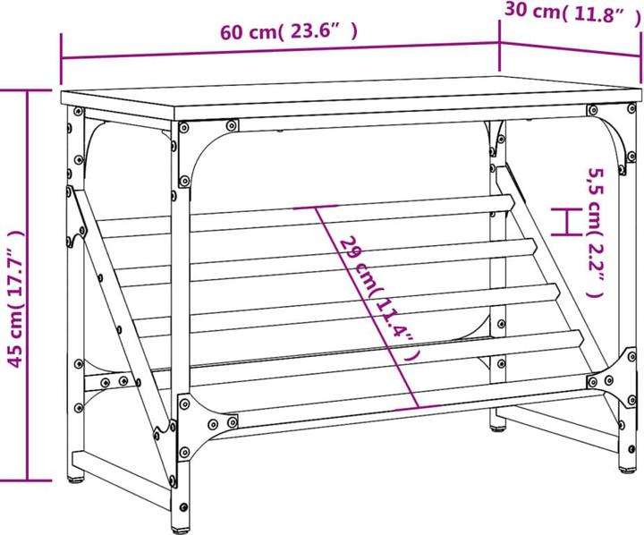 Produktbild vidaXL Schuhregal (60 x 30 x 45 cm)