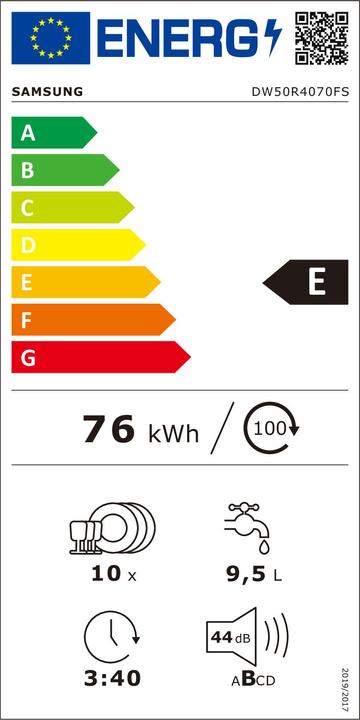 Energy Label Samsung DW50R4070FS/EC