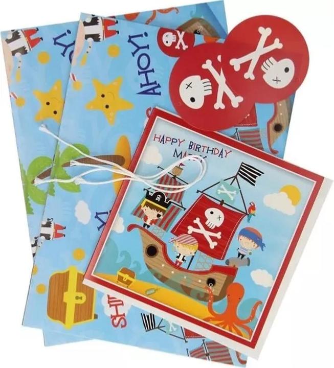 Actual product image Generic Pirate Birthday Gift Wrap Sheets (Pack of 5) (5x)