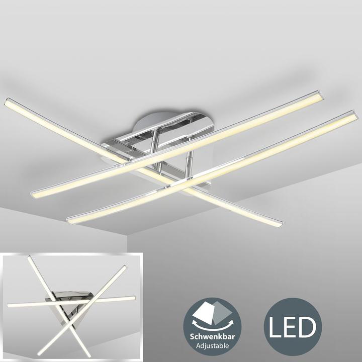 Produktbild B.K.Licht LED Deckenleuchte, chrom, 1xLED/24W (2400 lm)