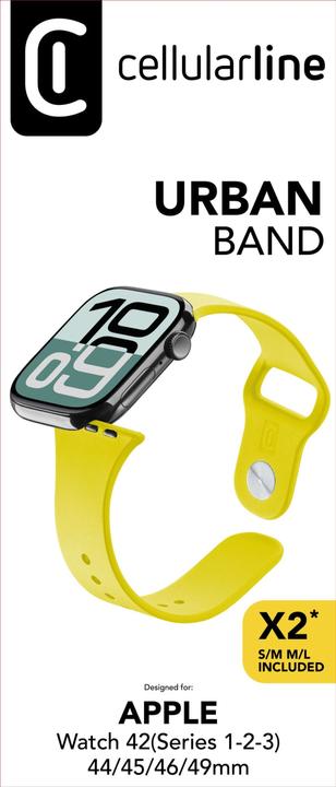 Immagine prodotto Cellularline Urban Band für Apple Watch (Serie 1/ 2/ 3) 44/ 45/ 46/ 49mm (Silicone)