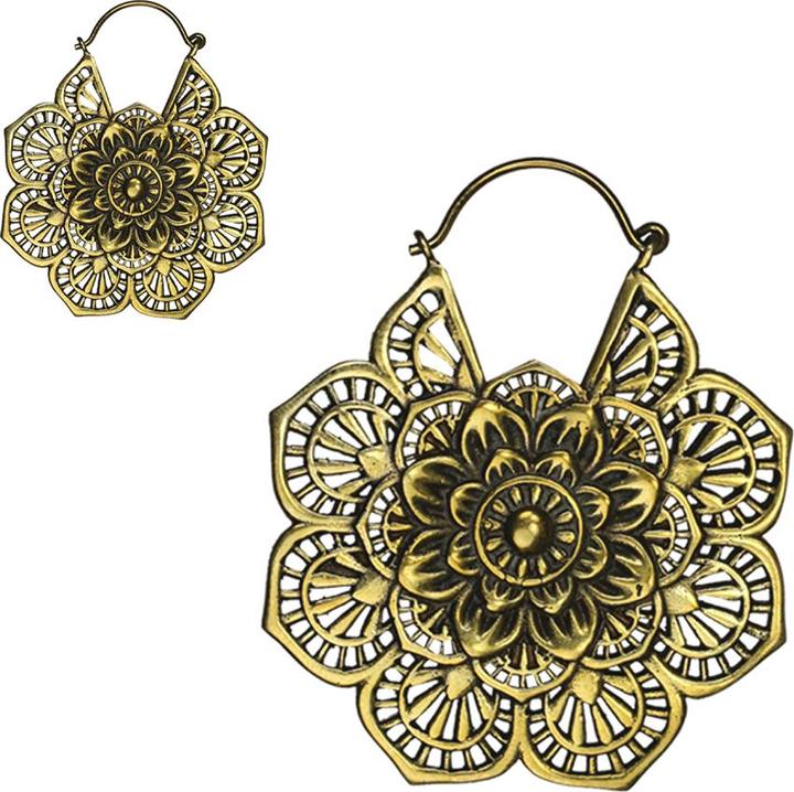 Produktbild Star Piercing Ohrring vergoldet Blume (Messing)