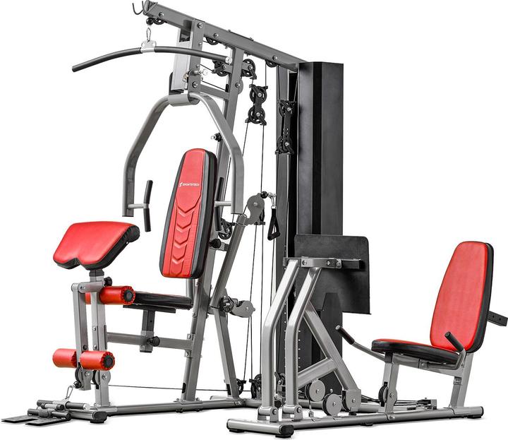 Sportstech HGX300 - Station de musculation multifonctionnelle pour le fitness à domicile avec bloc de poids de