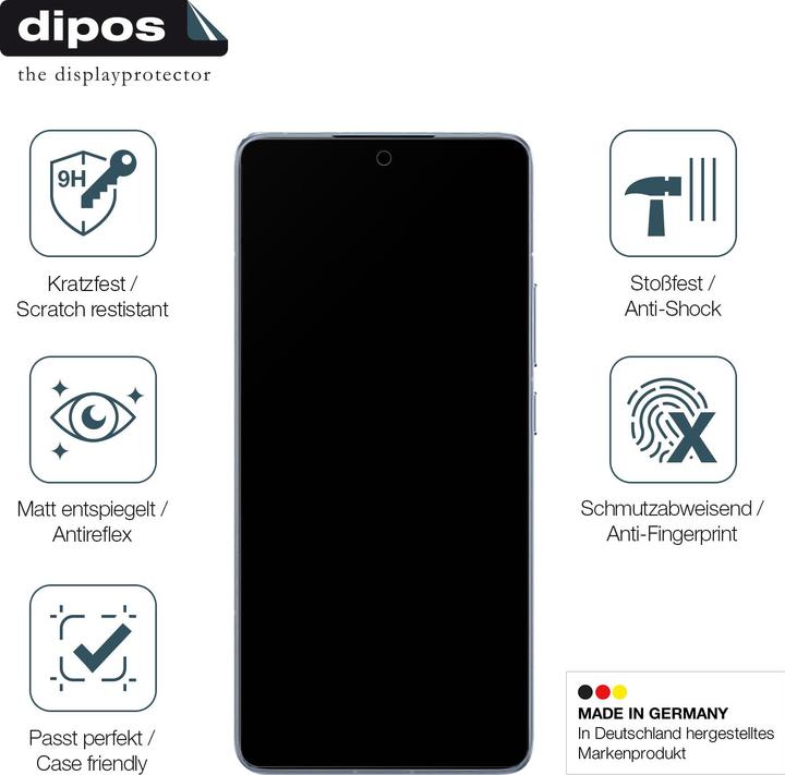 Produktbild Dipos Anti-Shock Displayschutz Matt 9H (1 Stück, Xiaomi 14T Pro)