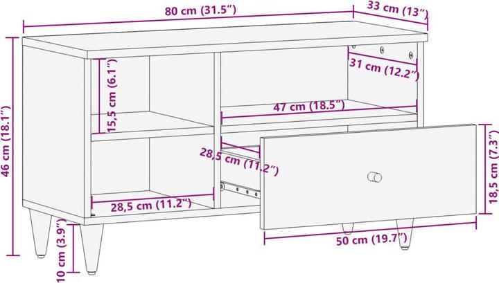 Produktbild vidaXL TV-Schrank (80 x 33 x 46 cm)