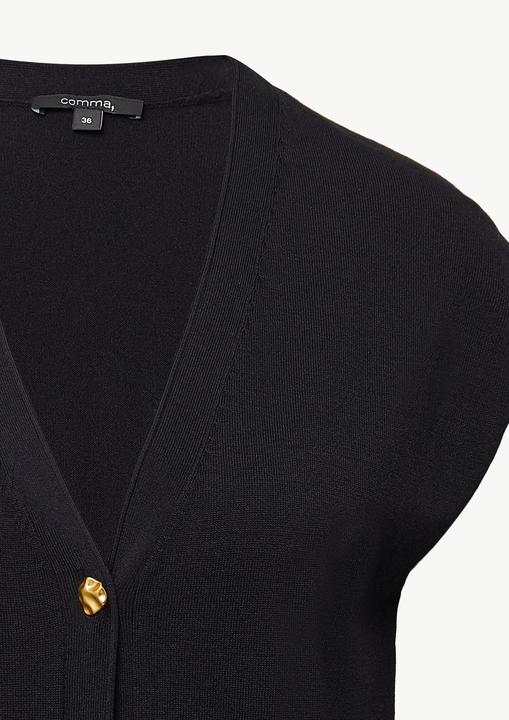 Produktbild Comma Strickjacke Ärmelloser Cardigan mit dekorativen Metallknöpfen (38)