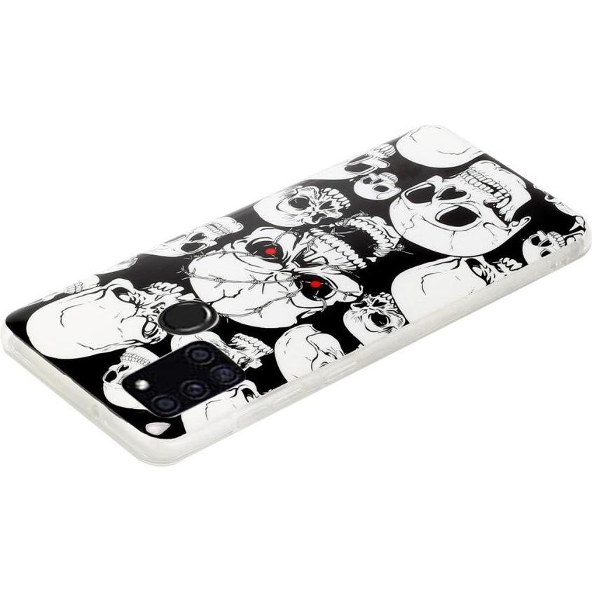 Thumbnail - Cover-Discount Galaxy A21s - Fluoreszierendes Silikon Gummi Case Totenkopf (Samsung Galaxy A21s), Smartphone Hülle, Mehr...