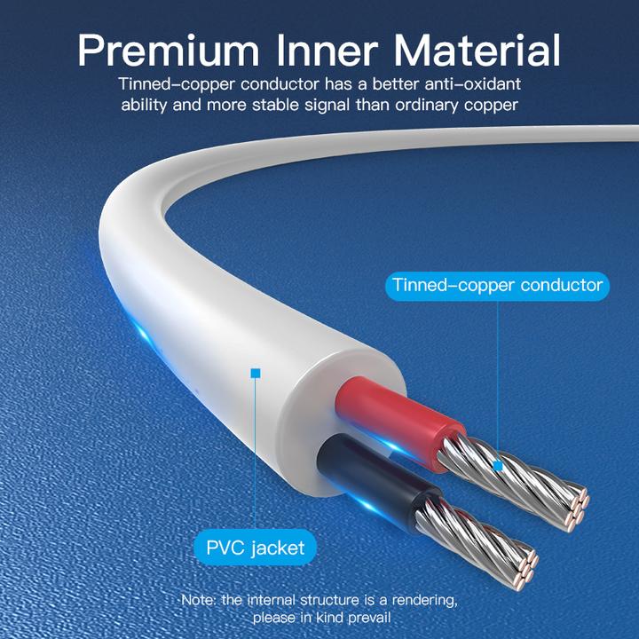 Actual product image Vention USB to DC 5.5mm Power Cable 1m CEYWF (white) (1 m)