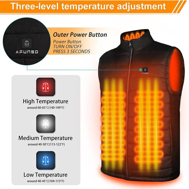 Produktbild Afunso Beheizte Weste, Schwarz XL (XL)