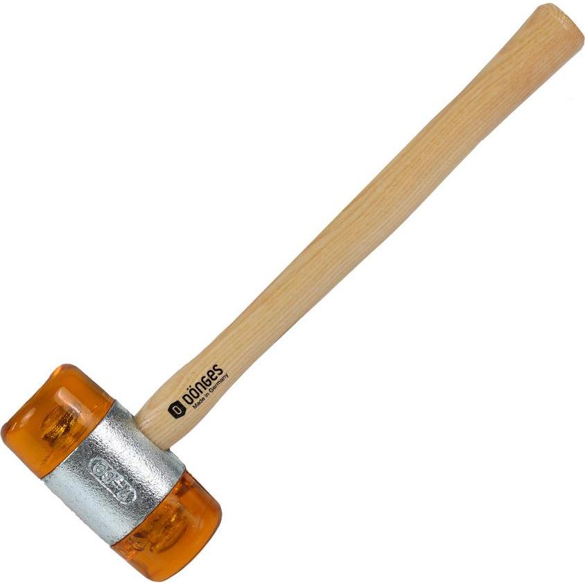 Dönges, Hammer, Kunststoffhammer mit lackiertem Eschenstiel, 60 mm, gelb (1340 g)