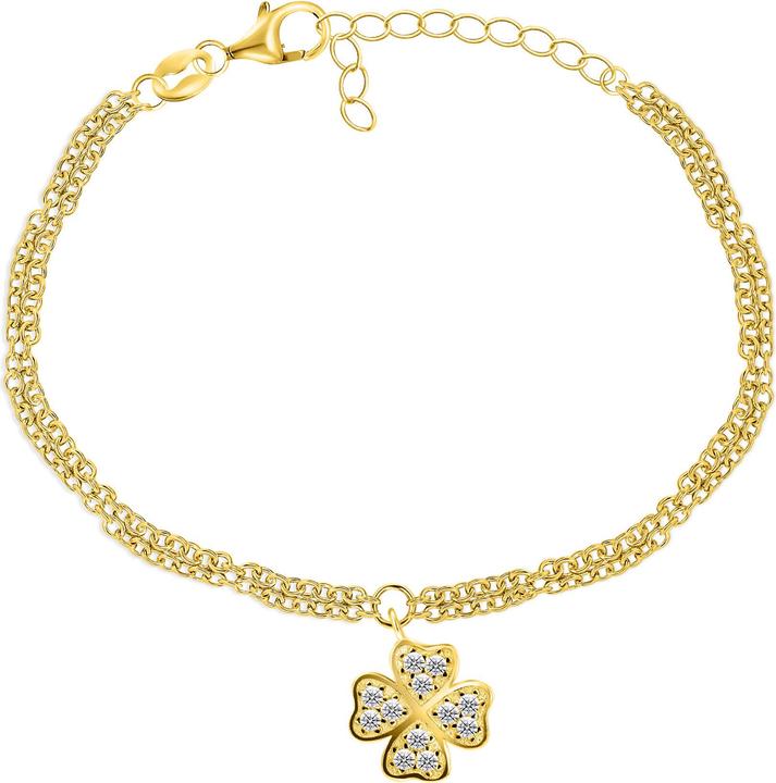 Produktbild Brilio Silver - Beautiful silver bracelet with zircons Four Leaf Clover BRC45Y
