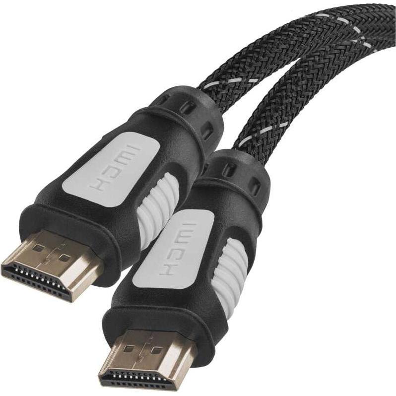 Emos HDMI Kabel 1.4 Ethernet A Stecker - A Stecker 1,5m Nylon (1.50 m, HDMI), Video Kabel