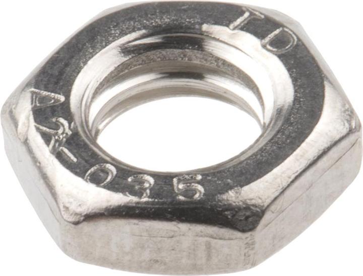 Actual product image RS PRO M6 A2 S/Steel Locking Half Nut,Din 439 (M6)