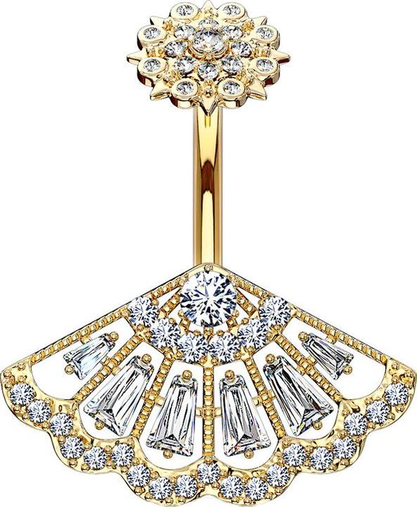 Immagine prodotto Star Piercing Filo interno a banana placcato oro 14k Vintage (Ottone, Acciaio chirurgico 316L)