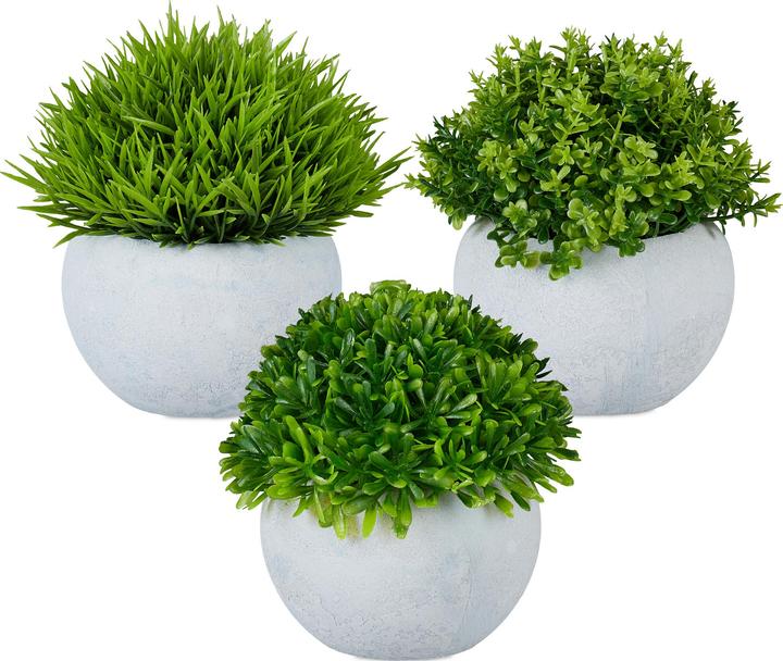 Relaxdays Set de plantes artificielles (12 cm)