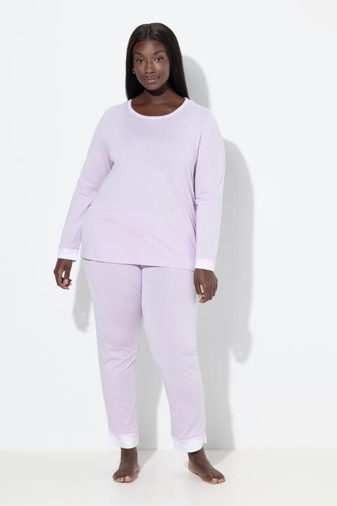 Produktbild Ulla Popken Pyjama, Zweiteiler, Spitze, Rundhals, Langarm (62)