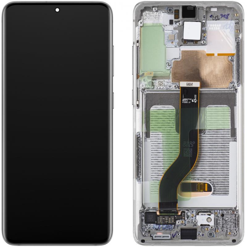 Samsung Display Unit für Galaxy S20+ 5G G986 / S20+ G985, w/o Camera, Cloud White (Display), Mobilge