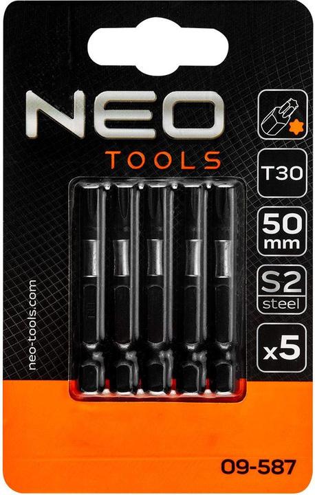 Produktbild Neo Tools Screwdriver nozzle (S2, 50 mm, T30 impact nozzles - 5 pcs.)