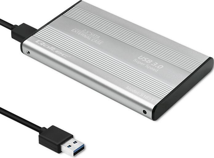 Actual product image Qoltec Hard drive enclosure HDD SSD 2.5 inch SATA3, USB3.0 (2.5")