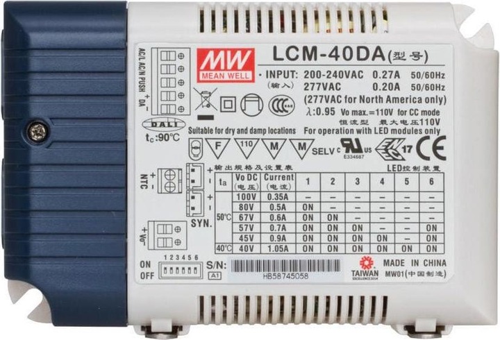 Produktbild MeanWell LCM-40DA LED-Treiber Konstants