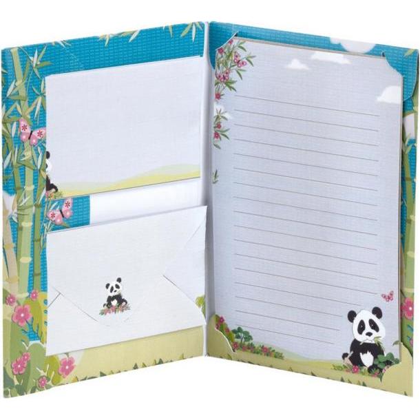 Thumbnail - Rössler, Grusskarte + Briefpapier, Kinder-Papeterie Panda (10 Stk.)