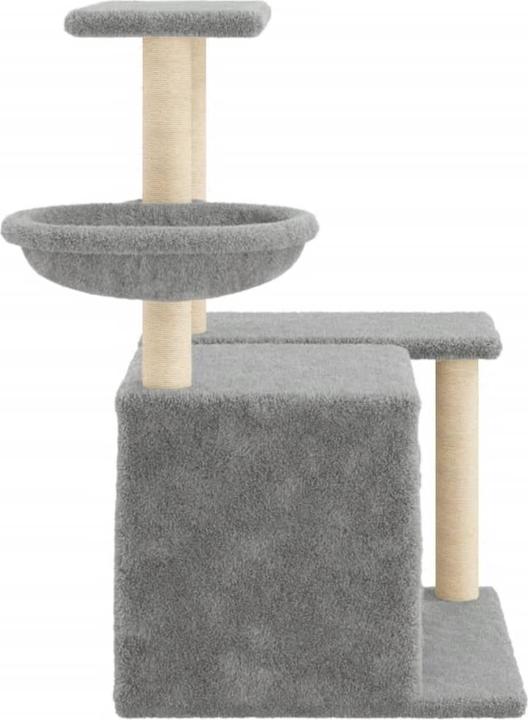 Immagine prodotto vidaXL Kratzbaum mit Sisal-Kratzsäulen Hellgrau 83 cm,Farbe (83 cm, Grigio chiaro)