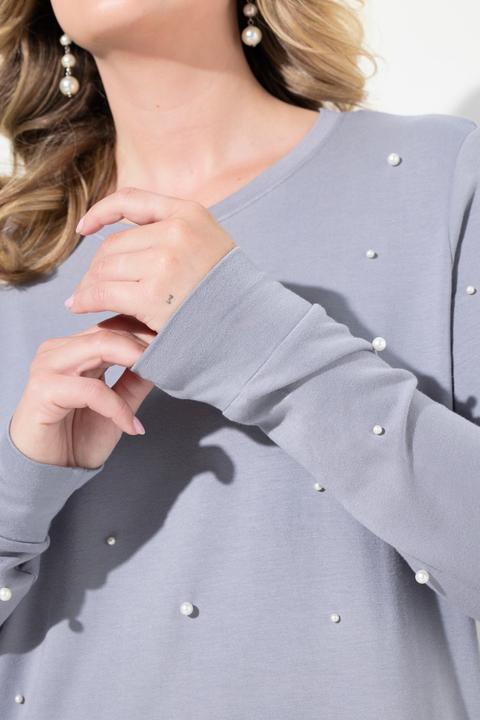 Produktbild Miamoda Sweatshirt, Zierperlen, Langarm (44)