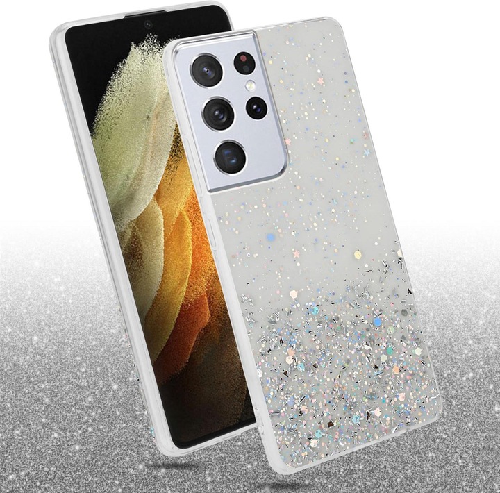 Actual product image Cadorabo TPU cover sparkling glitter (Samsung Galaxy S21 Ultra)