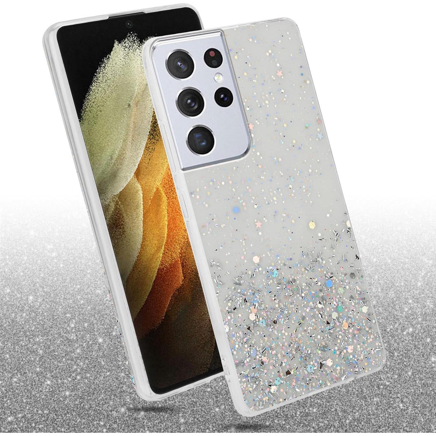 Thumbnail - Cadorabo TPU Cover funkelnder Glitter (Samsung Galaxy S21 Ultra), Smartphone Hülle, Transparent