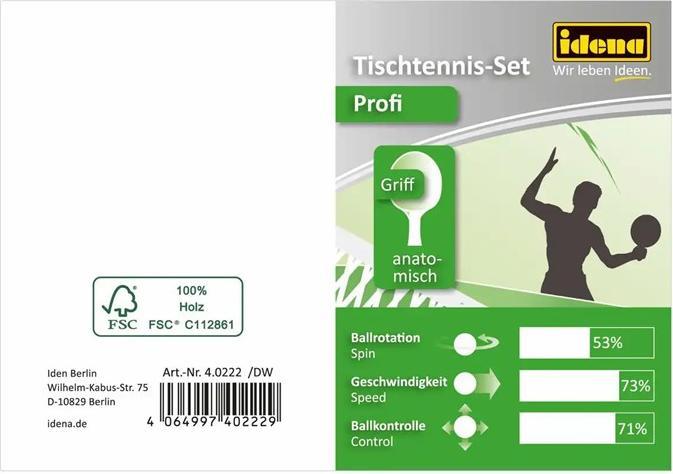 Produktbild Idena Tischtennis-Set Profi 13teilig