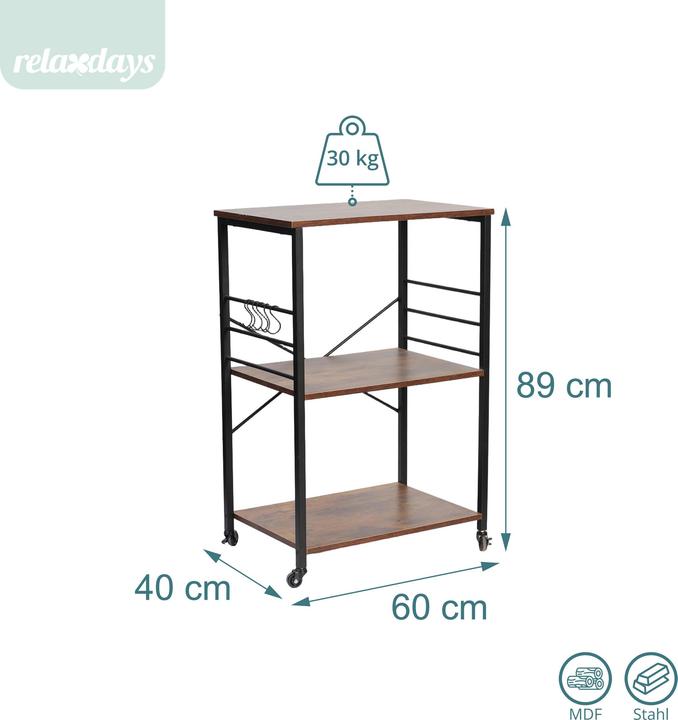 Produktbild Relaxdays Küchenrollwagen