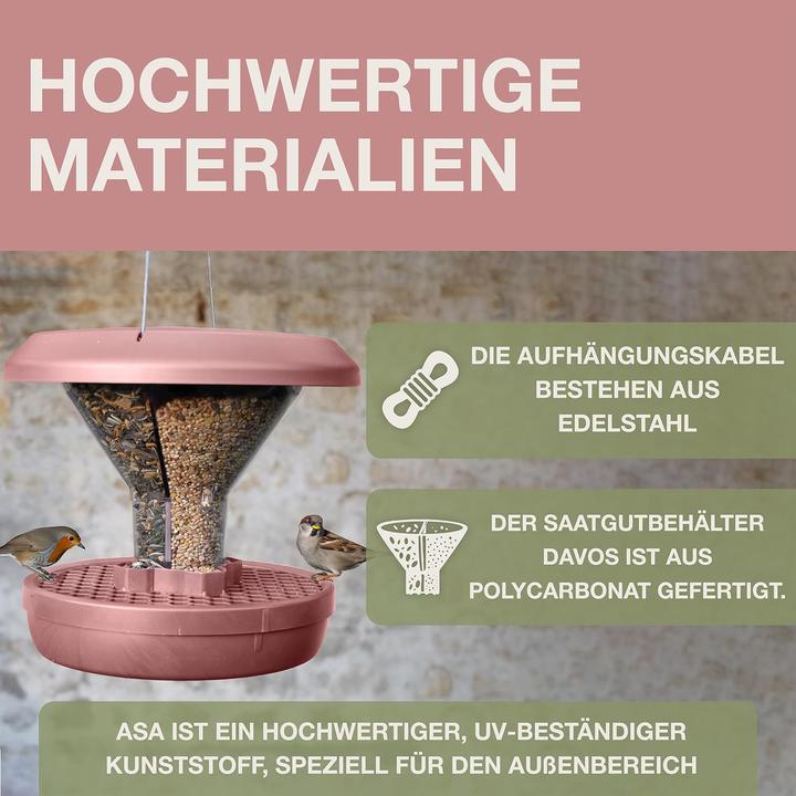 Actual product image Swissinno Vogel-Futtersilo Davos dusty rose SMART BIRDS