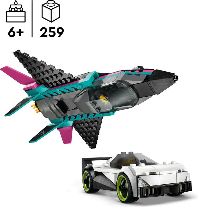 Actual product image LEGO Düsenflieger vs. Rennauto (60489, LEGO City)