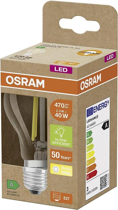 Immagine prodotto Osram Filamento Led Classic A (E27, 2.50 W, 525 lm, 1 x, A)