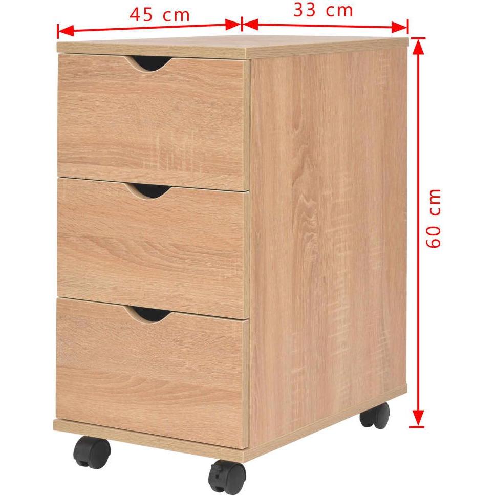 VidaXL, Rollcontainer, Sokratis (33 x 45 x 60 cm)