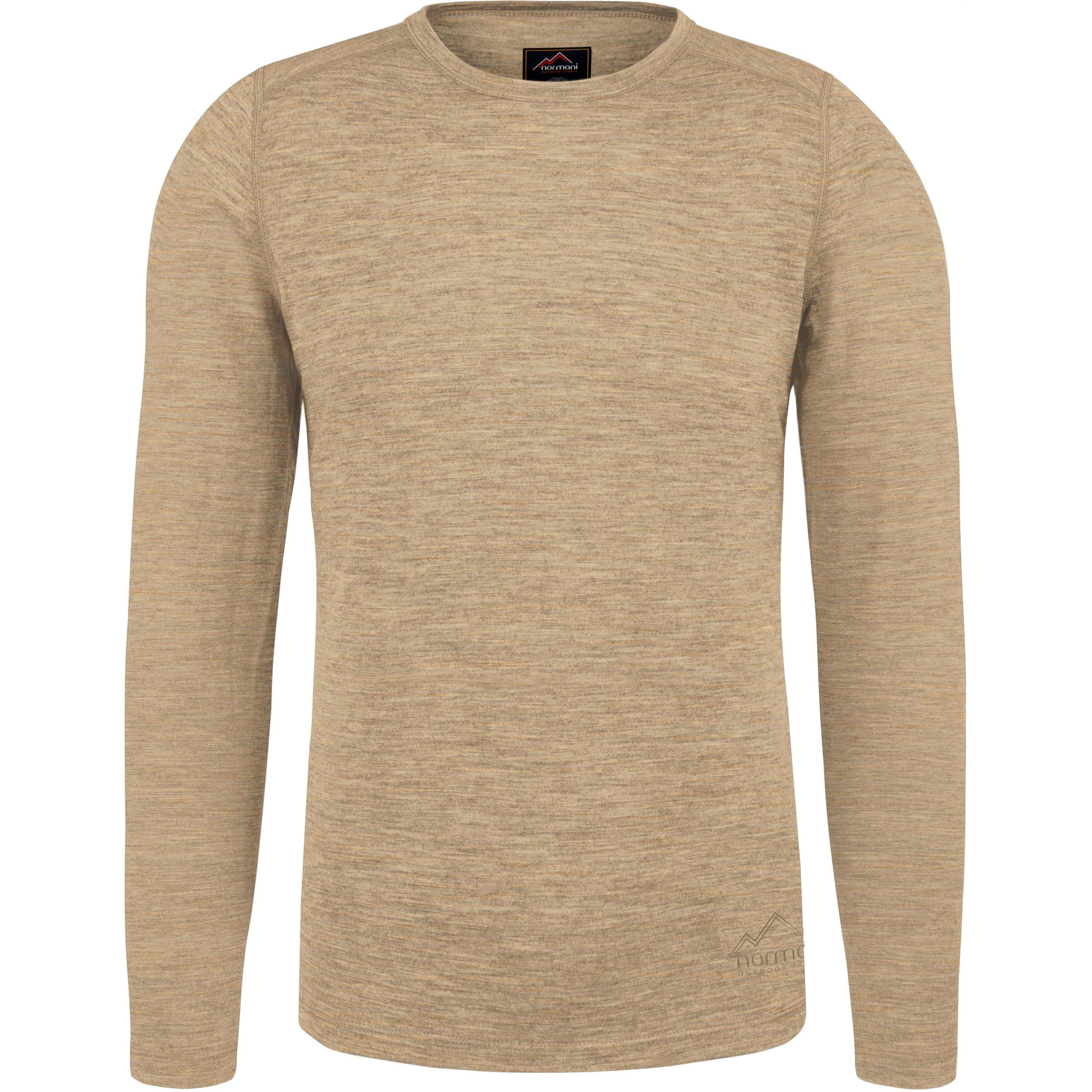 Normani, Herren, Funktionsshirt, Herren Merino Langarm Melbourne - 9121 (6XL), Beige, 6XL
