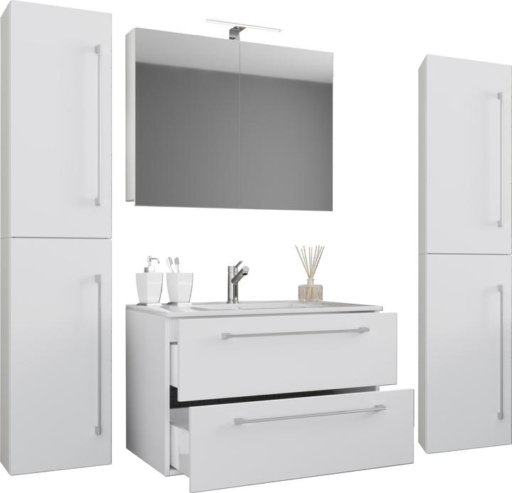 Produktbild VCM 5.-tlg. Waschplatz Waschtisch Badinos 2 Schubladen Spiegelschrank